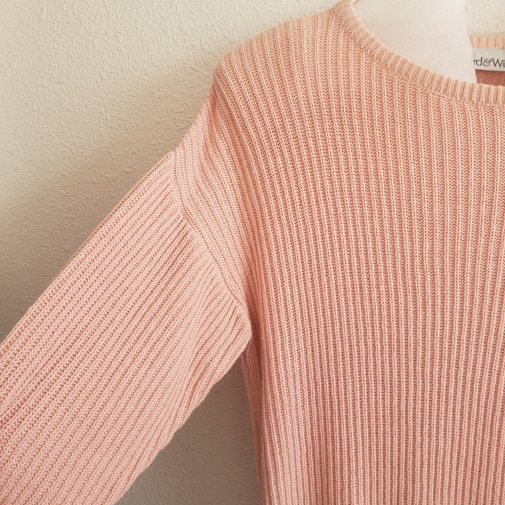 Vintage Clifford&Wills  Women Light Rose Cotton Relaxed  Sweater. FINAL SALE - - Picture 3 of 11
